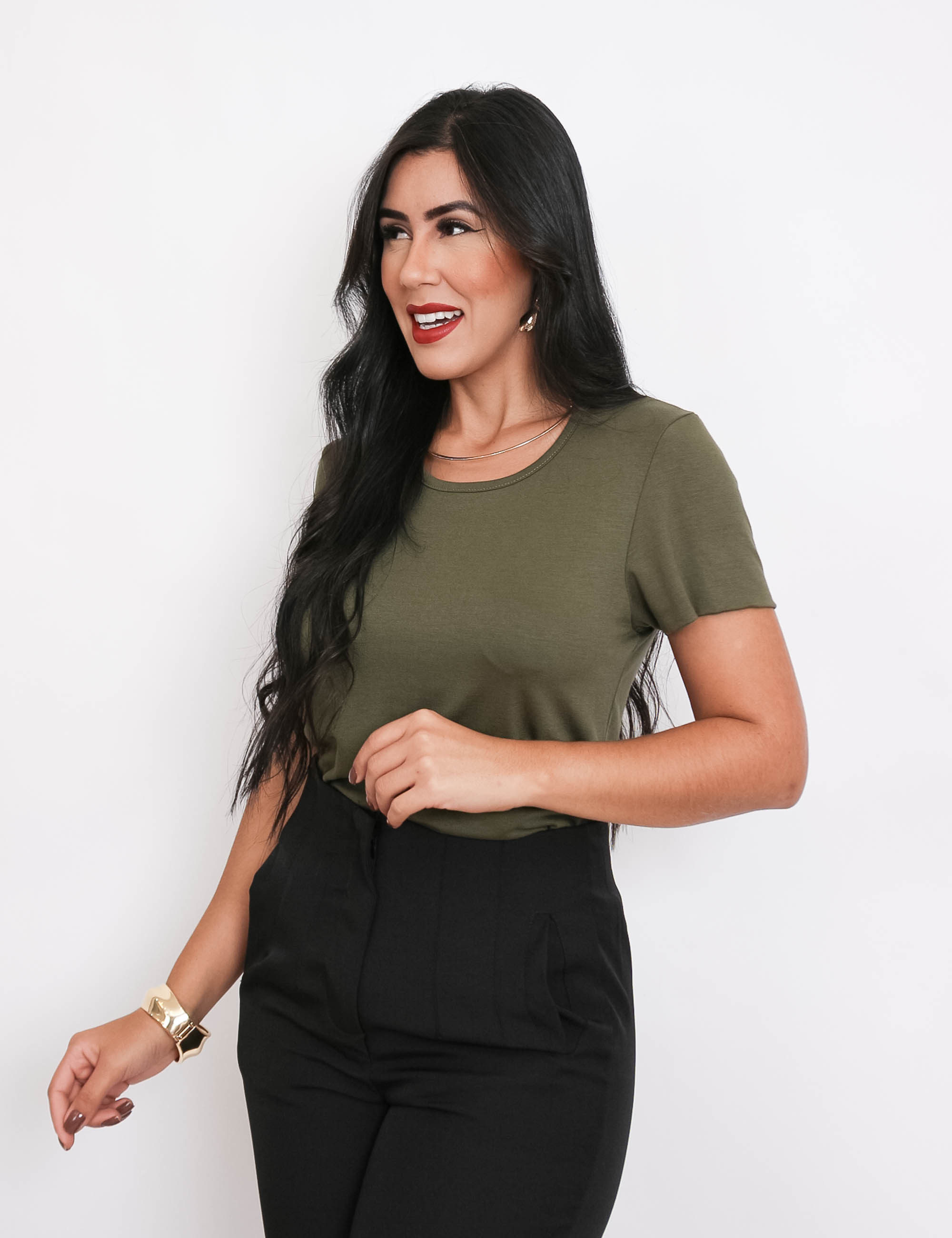 Blusa Gola Redonda Verde