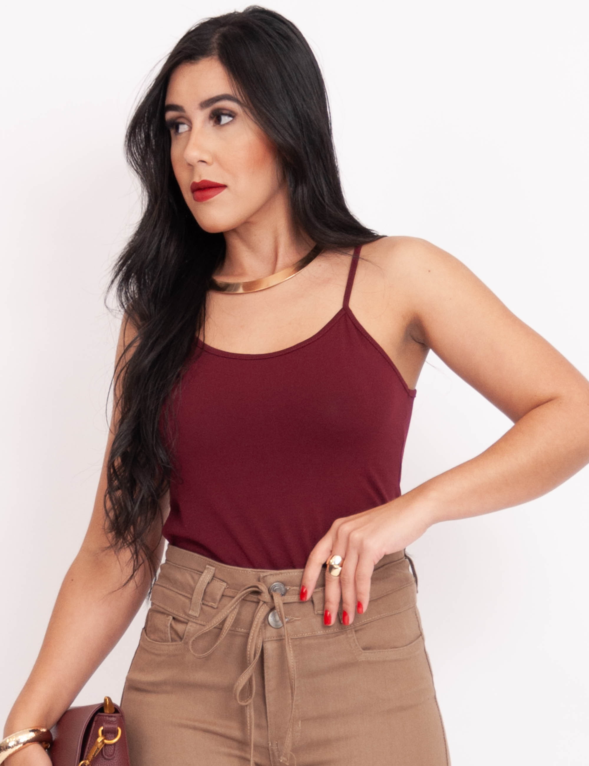 Blusa Alça Básica Vinho