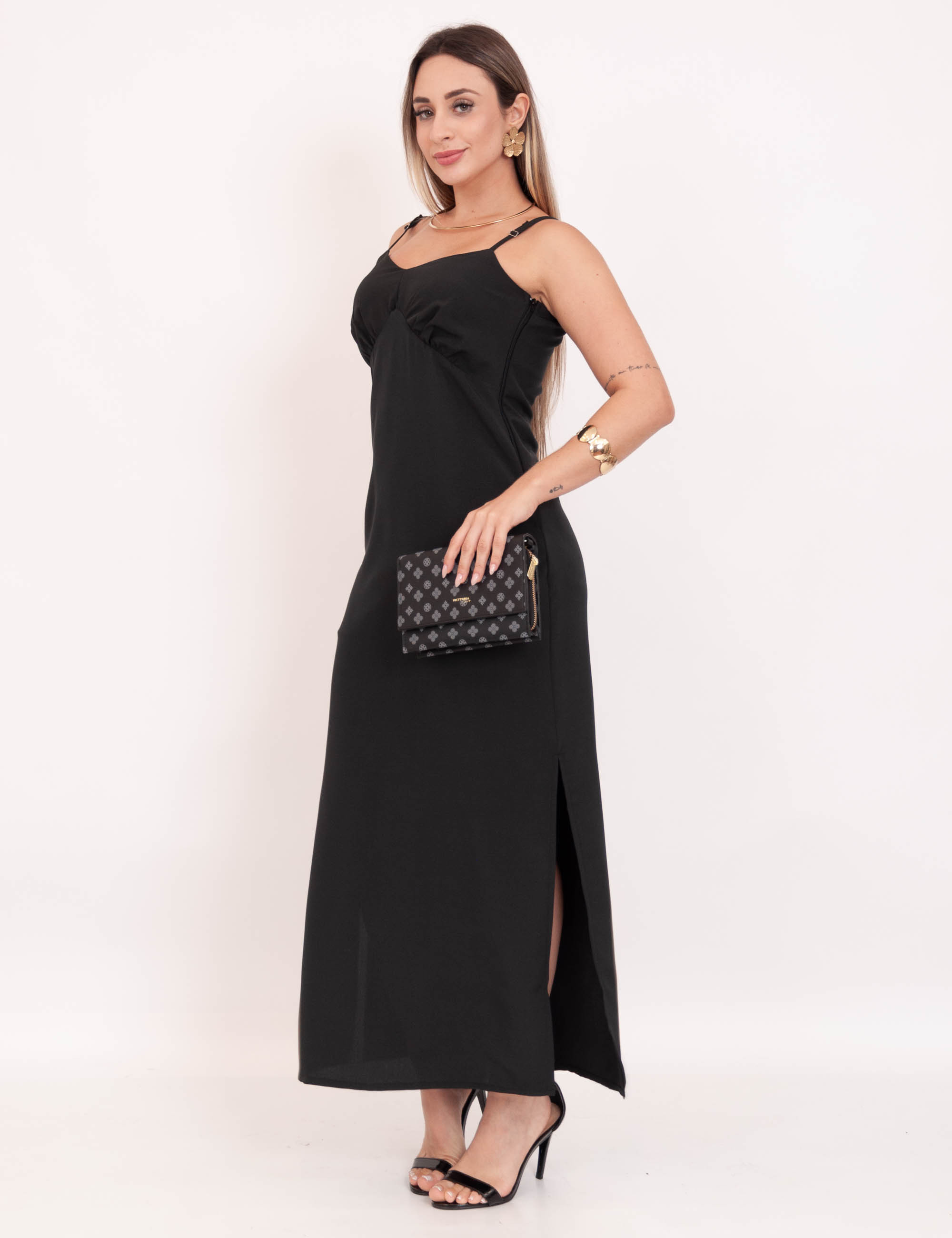 Vestido Noronha Fenda Preto