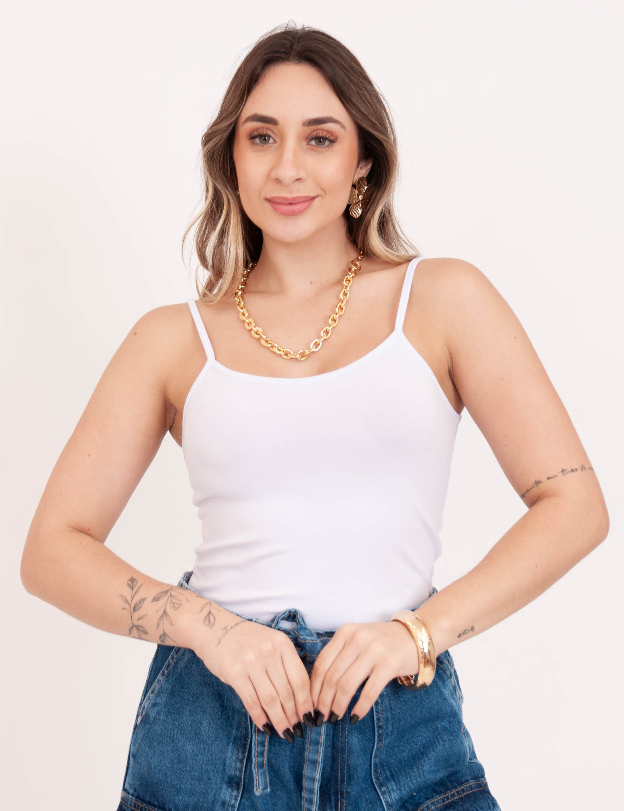 Blusa Alça Básica Branca
