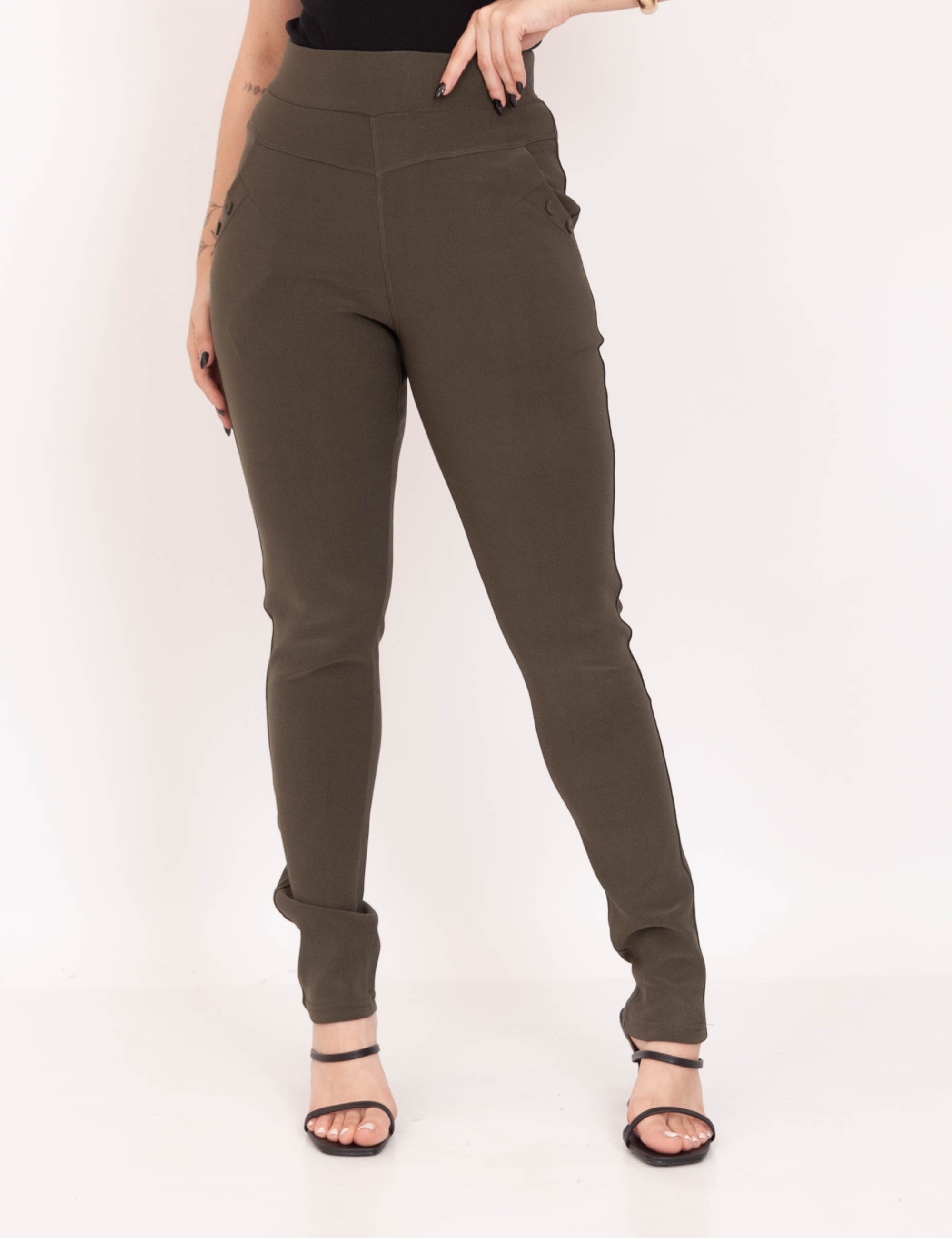  Calça Cigarrete Helanca Verde