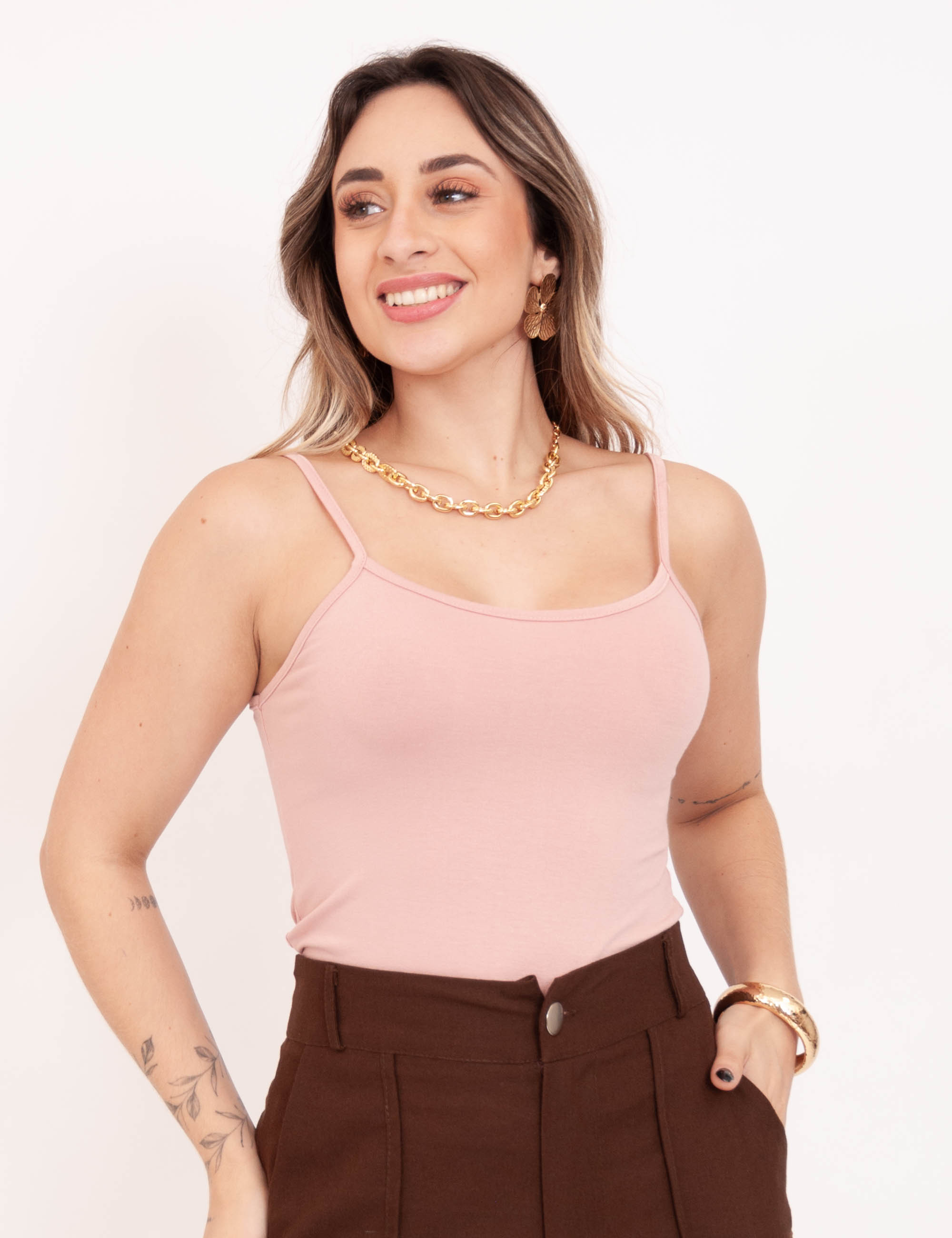 Blusa Alça Básica Rose