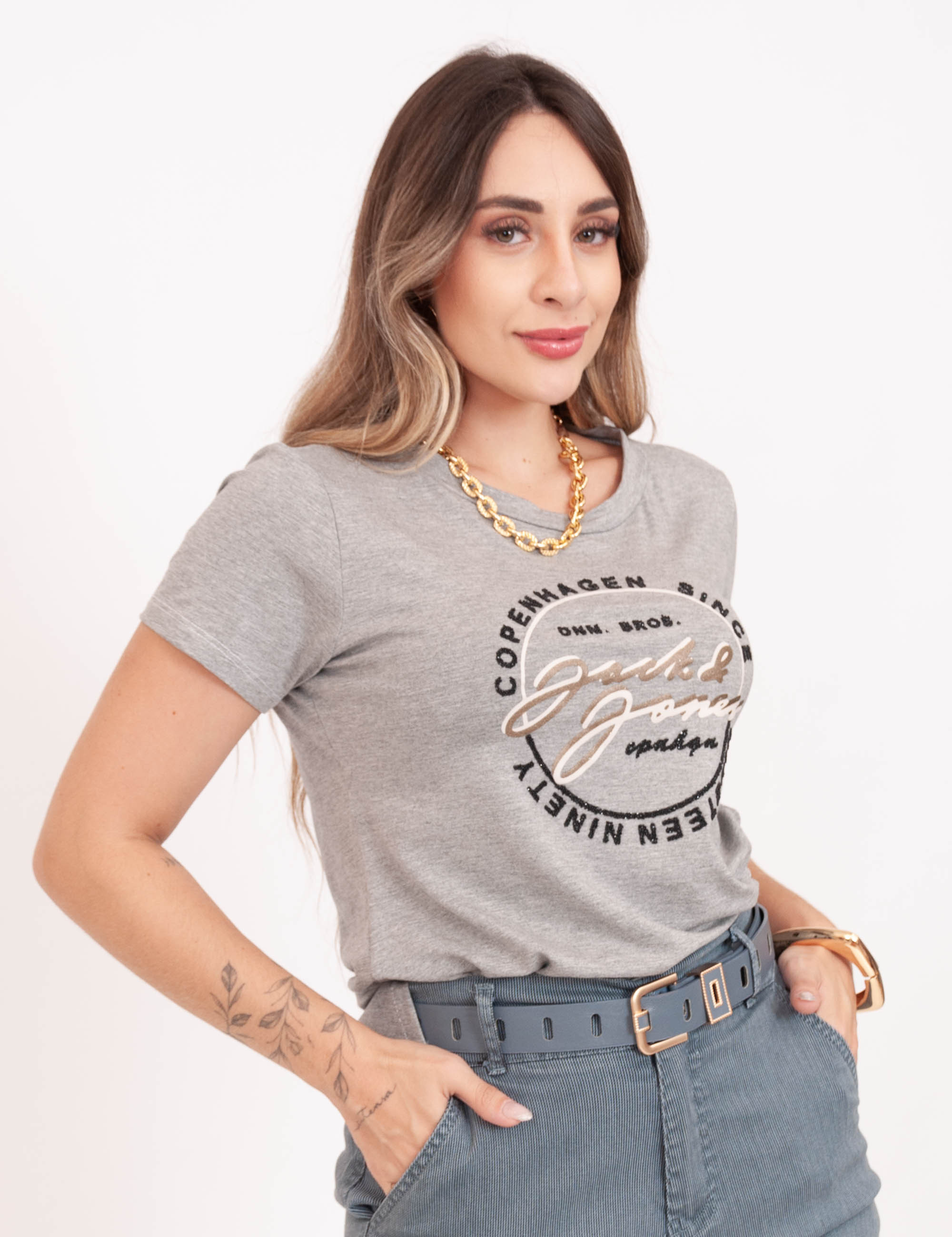 T-Shirt Silkada Vintage Cinza