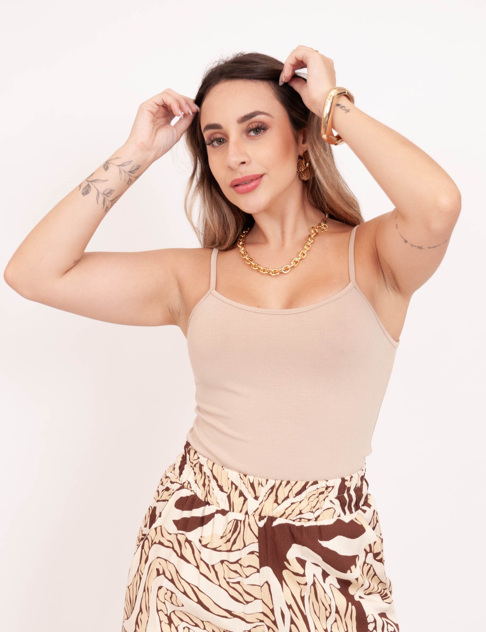 Blusa Alça Básica Nude