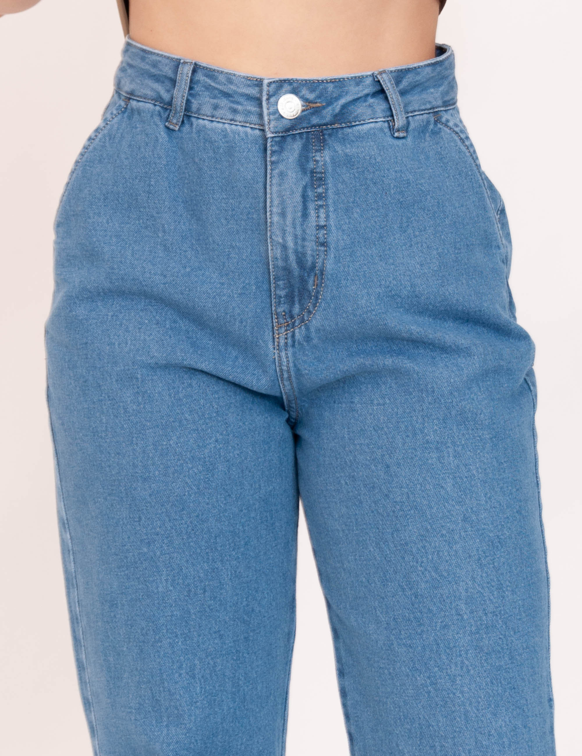 Calça Reta Jeans Claro 