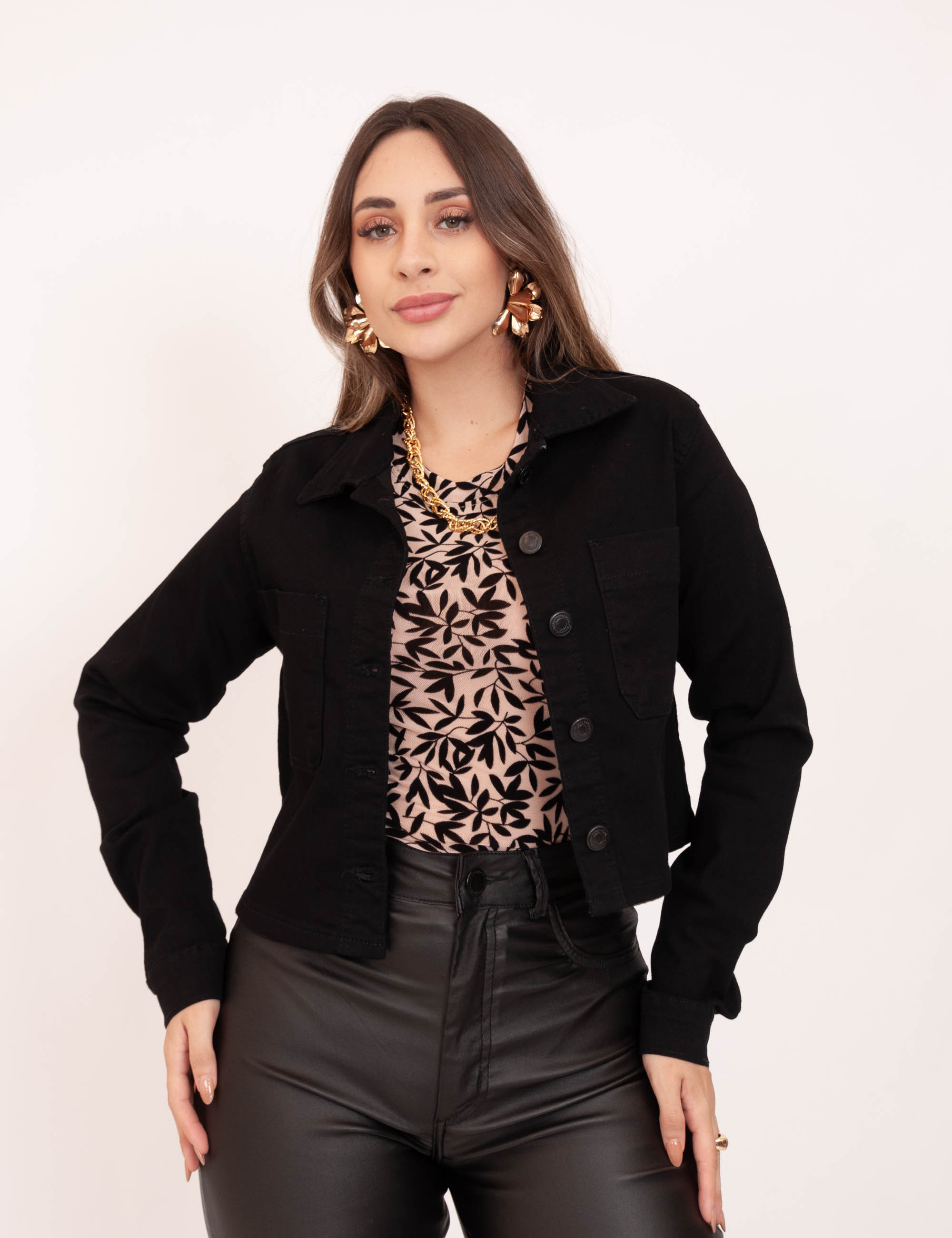 Jaqueta Sarja Botões Preto