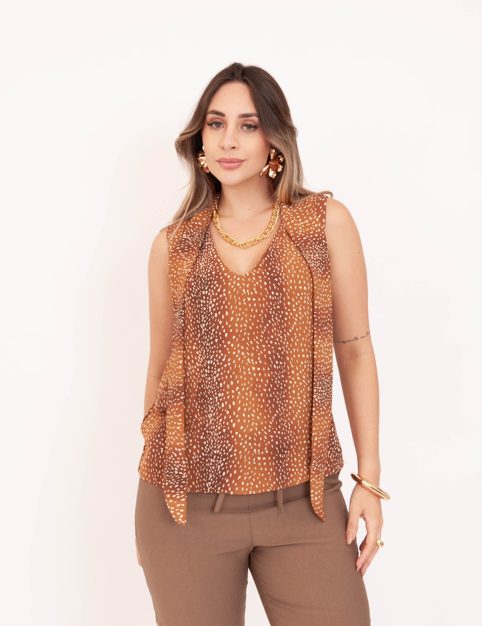 Blusa Bambi Faixa Marrom