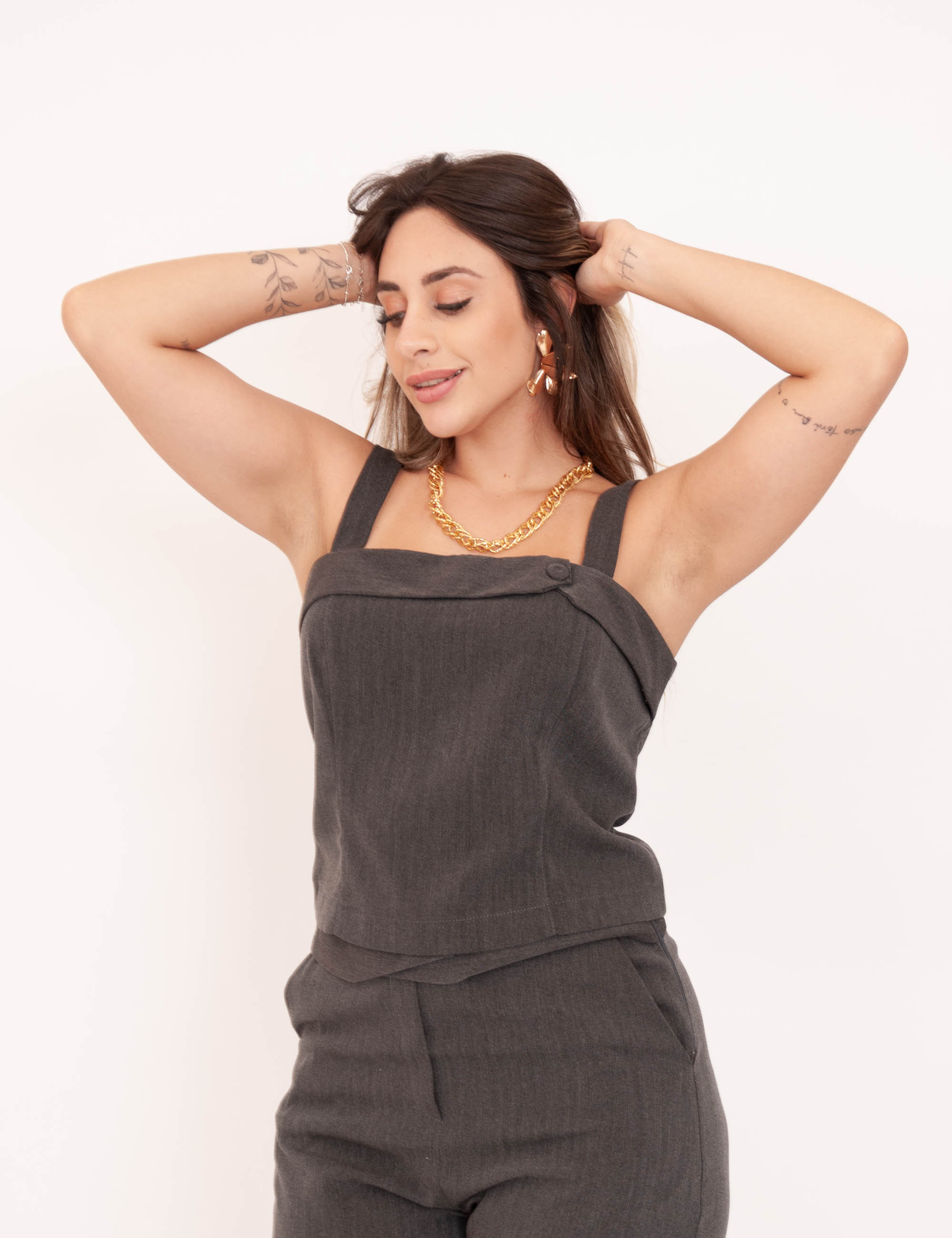  Cropped Lapela Chumbo