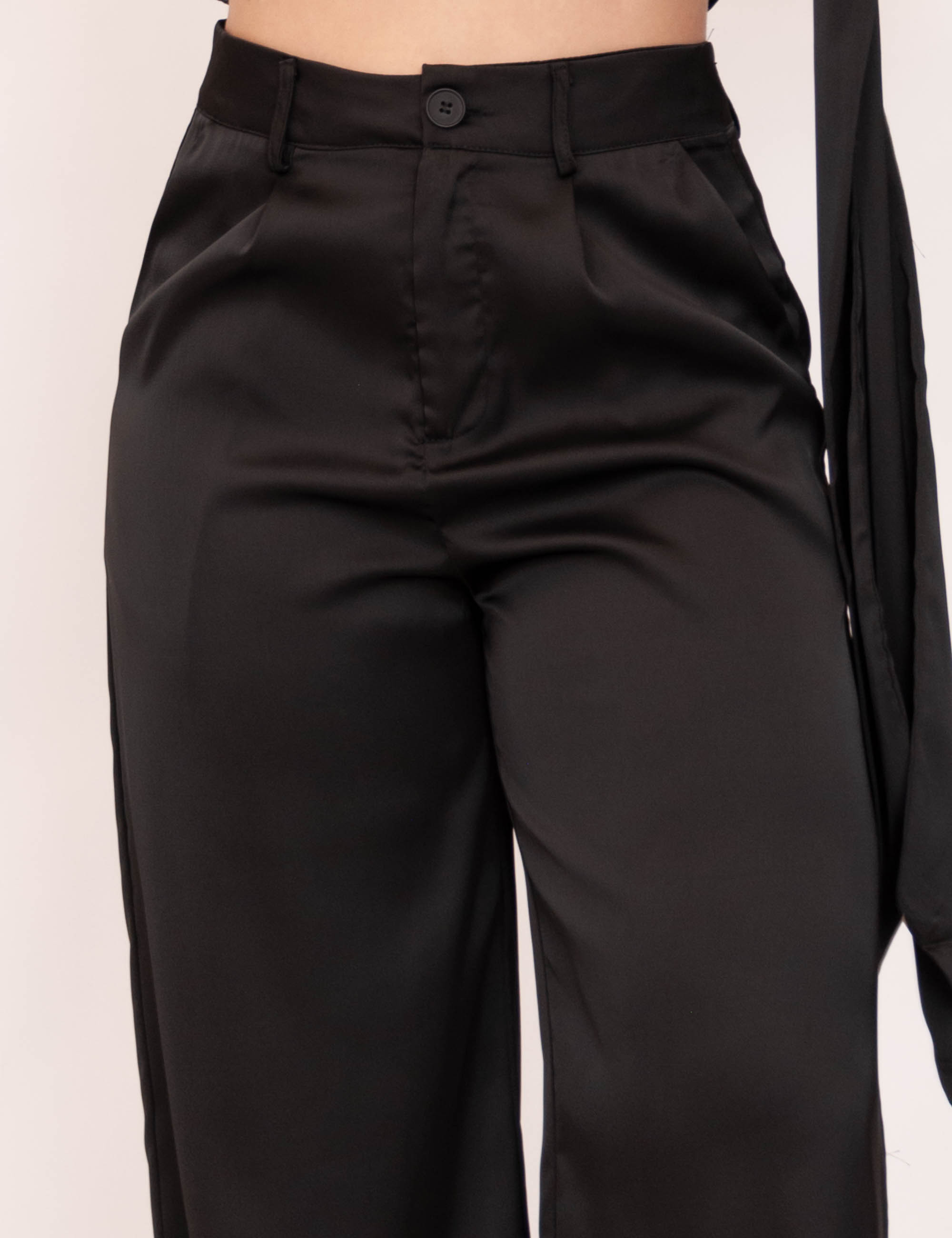 Calça Pantalona Cetim Preto