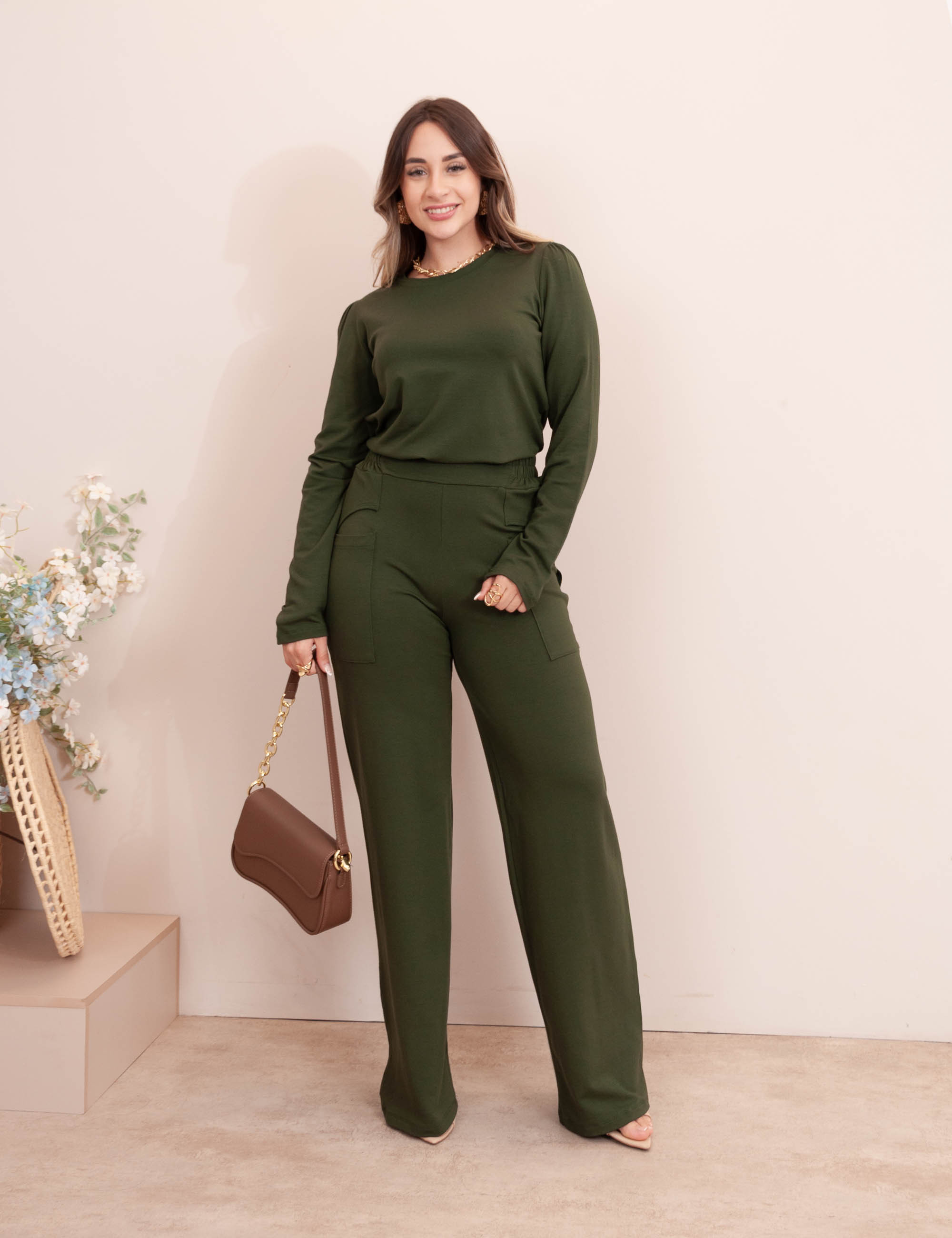 Conjunto Bia Moletinho Verde