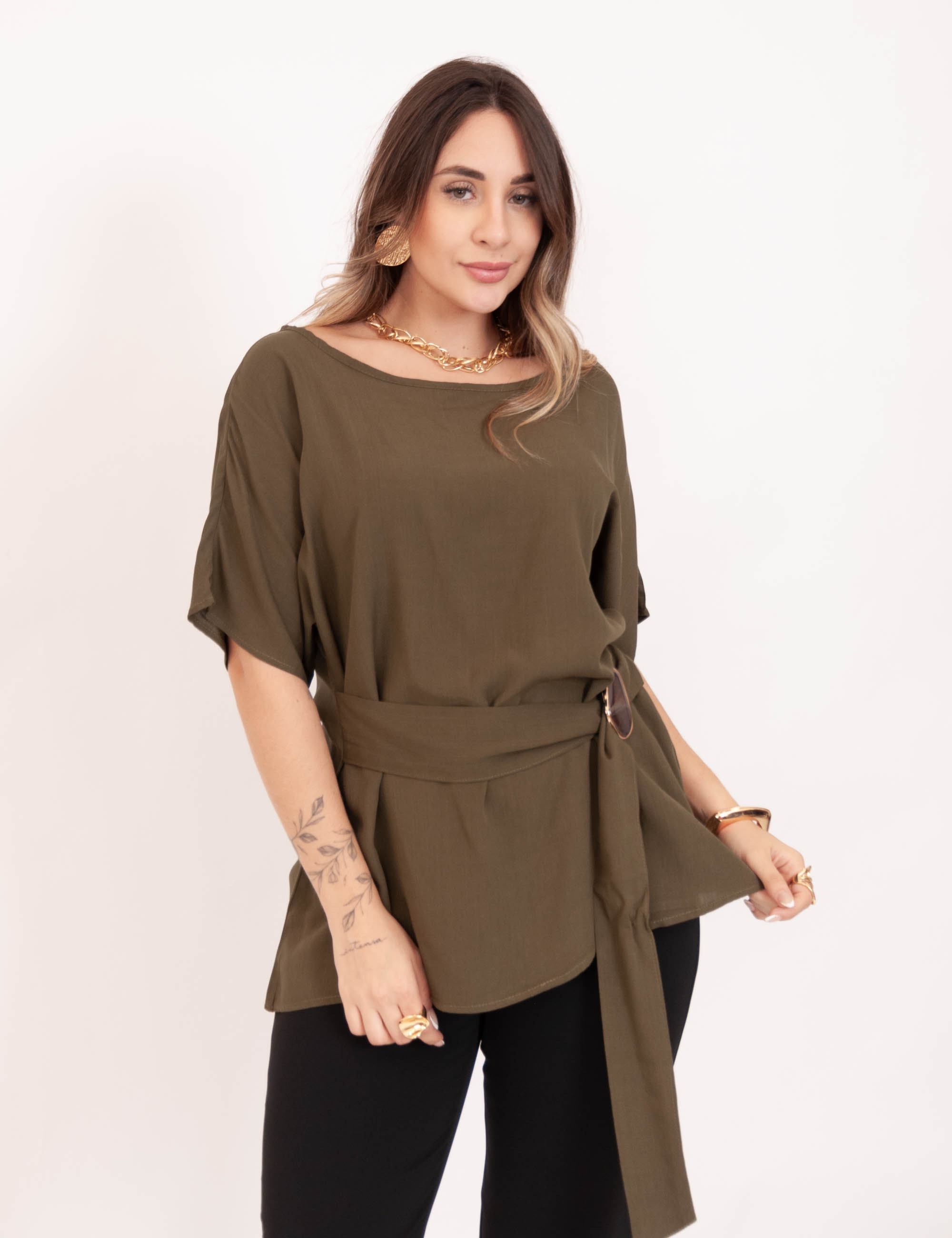 Blusa Viscose Faixa Verde