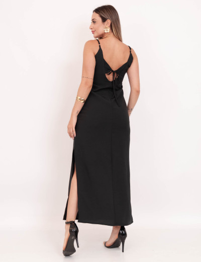 Vestido Noronha Fenda Preto