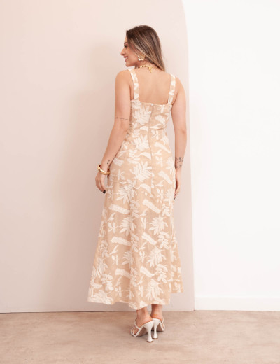 Vestido Vitória Laise Bege