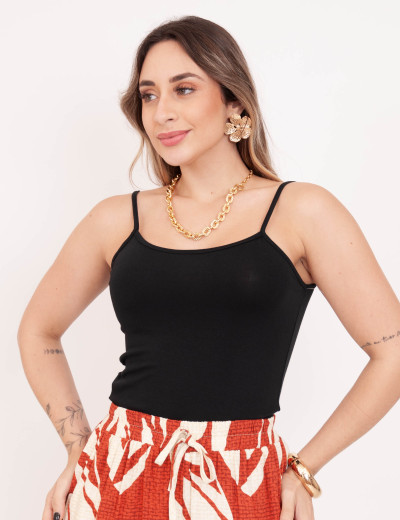 Blusa Alça Básica Preto