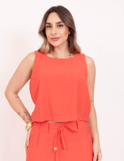 Cropped Nubia Amarração Laranja