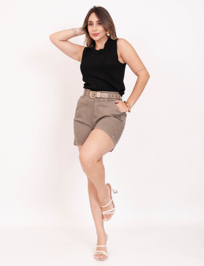 Blusa Tricot Rendada Preto