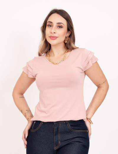 Blusa Manga Babadinho Rose