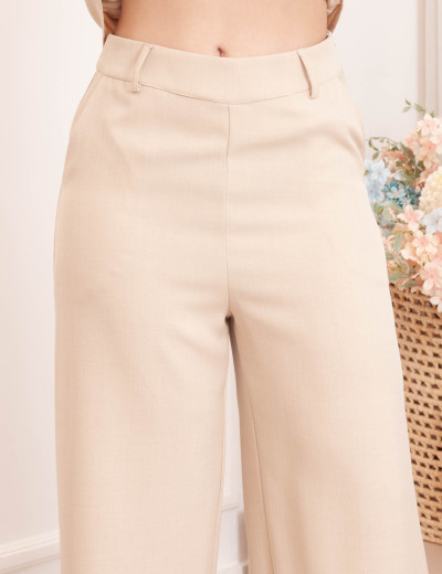 Calça Pantalona Alfaiataria Bege