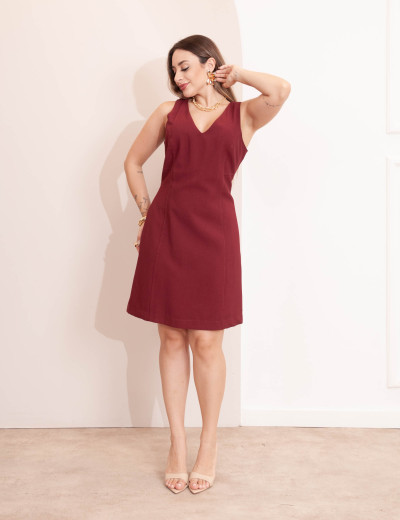 Vestido Helena Tubinho Vinho