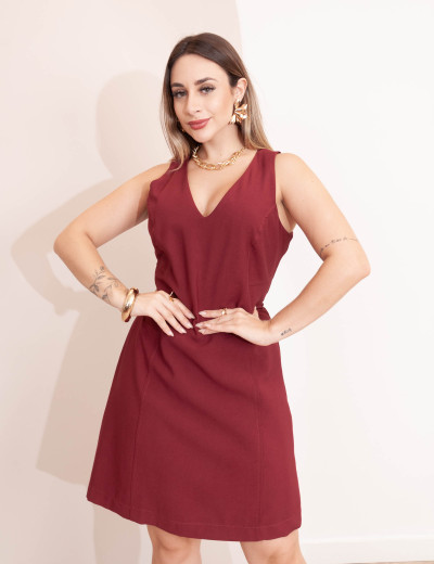 Vestido Helena Tubinho Vinho