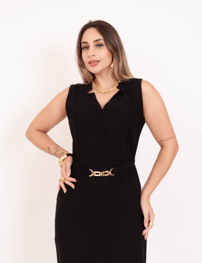 Vestido Dulce Midi Preto
