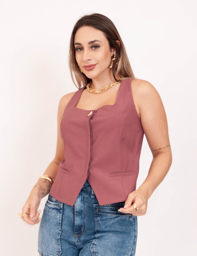 Blusa Alça Decote Rose