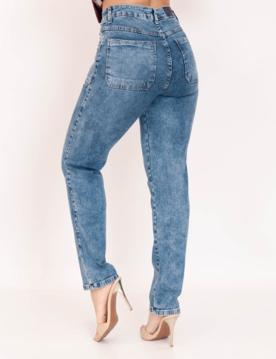 Calça Bolso Jeans Escuro