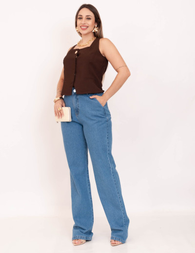 Blusa Alça Decote Marrom