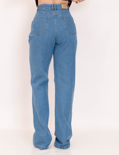 Calça Reta Jeans Claro 