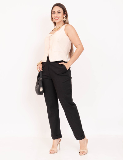 Blusa Alça Decote Bege