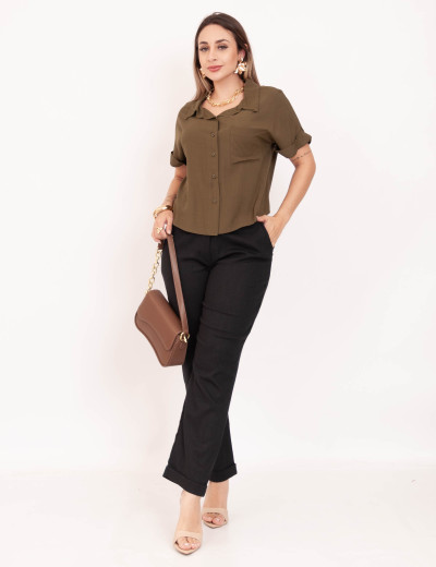 Camisa Cropped Duna Verde