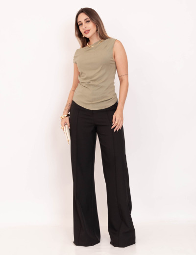 Calça Pantalona Lapela Preto