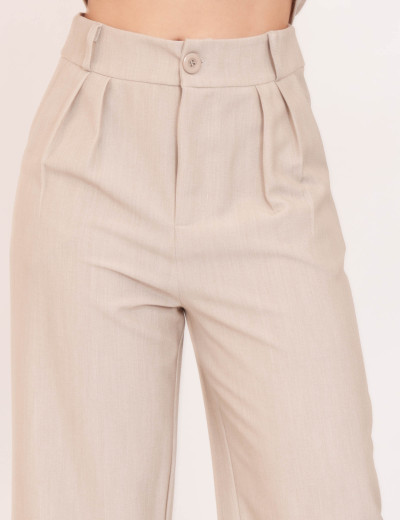 Pantalona Alfaiataria Pregas Areia