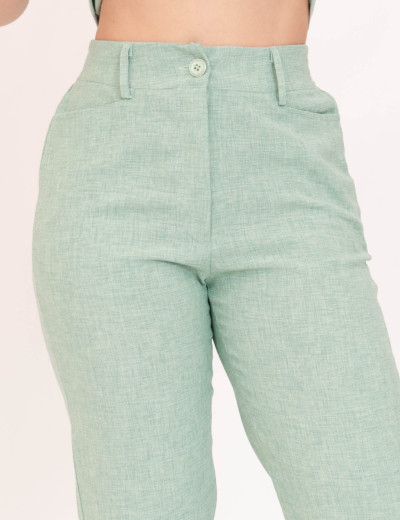 Calça Linho Bolso Verde