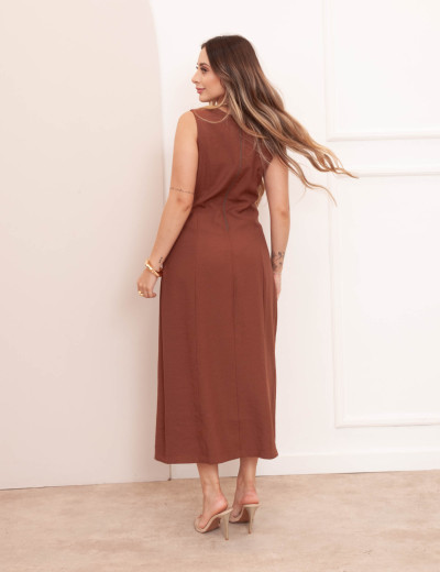 Vestido Longuete Carmela Marrom