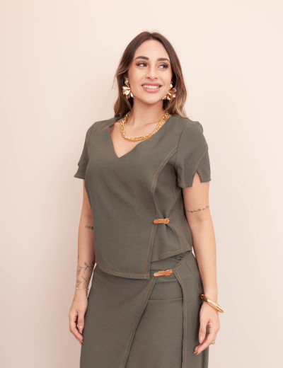 Cropped Misha Fivela Verde