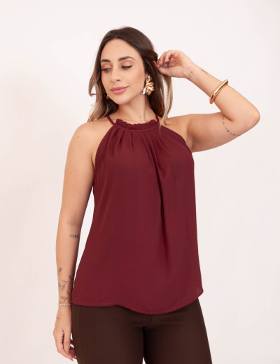 Blusa Cava Americana Bordo