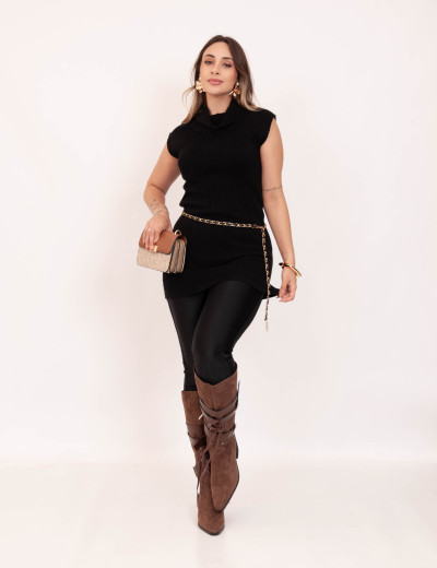 Mini Vest Tricot Preto