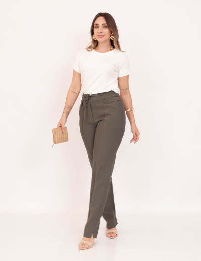 Calça Misha Pesponto Verde