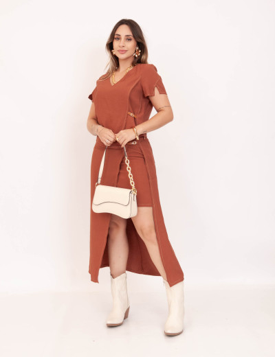 Cropped Misha Fivela Marrom