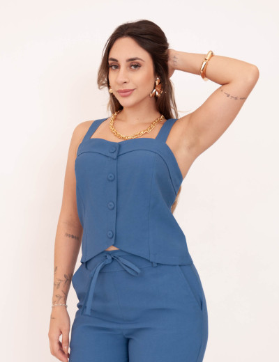 Cropped Marcela Marant Azul