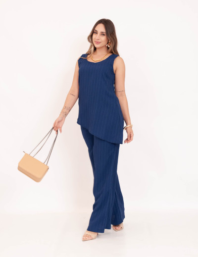 Calça Pantalona Devorê Marinho