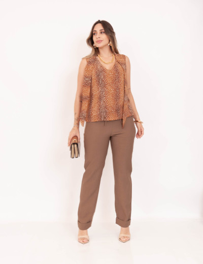 Blusa Bambi Faixa Marrom