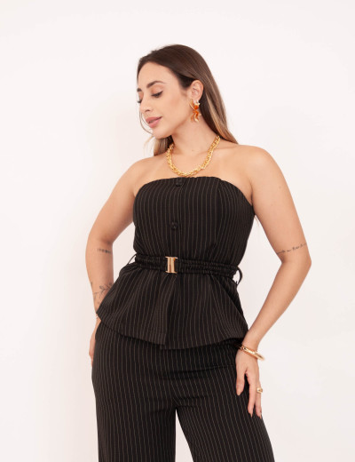 Blusa Luara Risca Preto