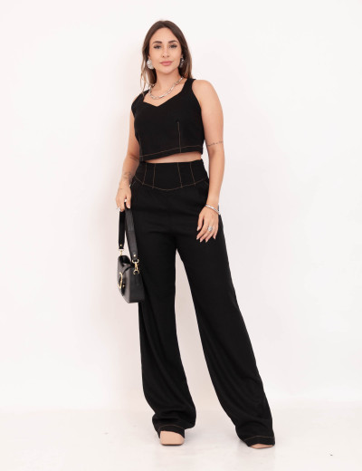 Conjunto Viscolinho Pesponto Preto