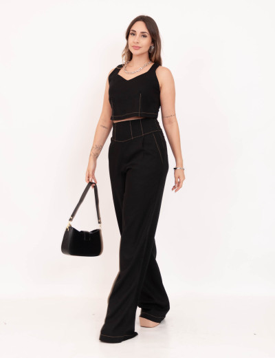 Conjunto Viscolinho Pesponto Preto