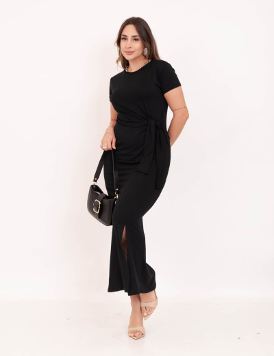 Vestido Longuete Viscolycra Preto
