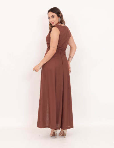 Vestido Emma Linho Marrom