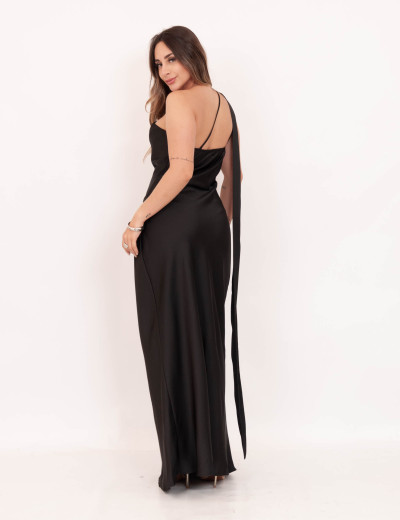 Vestido Veronica Cetim Preto