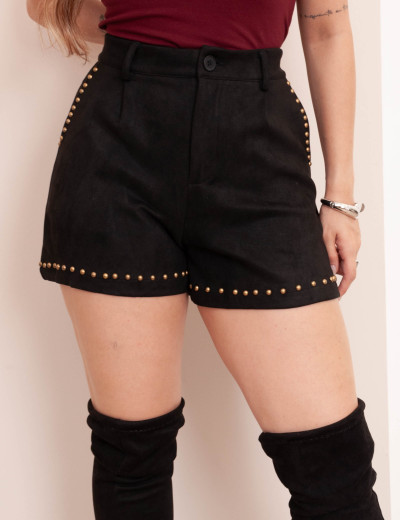 Short Suede Preto